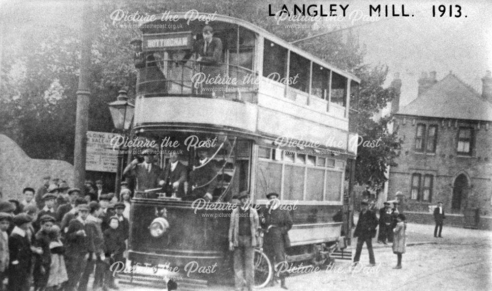 Tram at Langley Mill, 1913