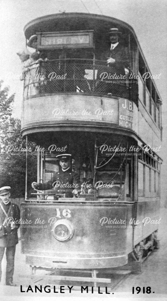 Tram at Langley Mill, 1918