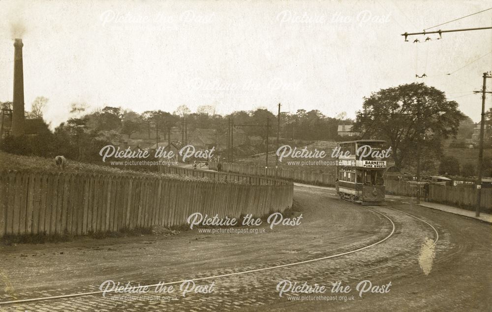 First Ripley to Nottingham Tram, Heanor Road, Loscoe, 1913