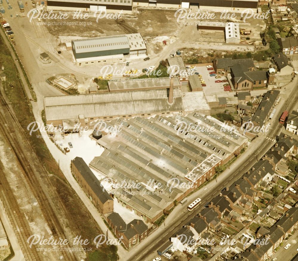 Aerial View of Langley Mill Pottery, Derby Road, Langley Mill, 1982