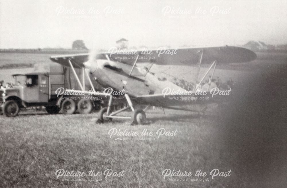 Plane landed at Poolsbrook, c 1915?